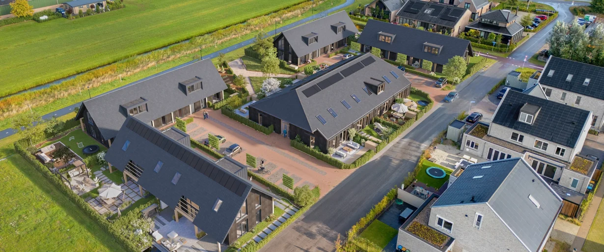 Het Prijsse Achtererf Nieuwbouw Culemborg Vogelvlucht